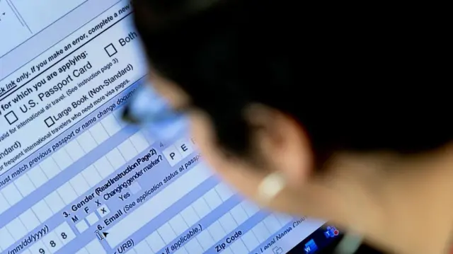 Formulário de passaporte