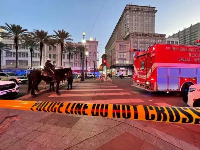 Zona turísitica de Nueva Orleans acordonada.