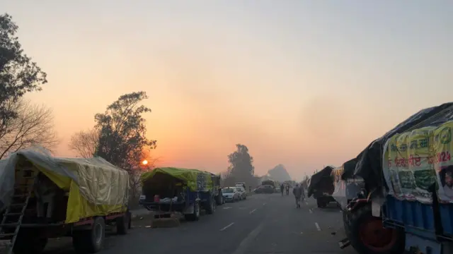 शंभू बॉर्डर पर एक सुबह खींची गयी तस्वीर