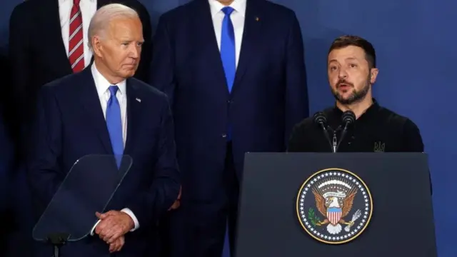 Le président américain Joe Biden et l'Ukrainien Volodymyr Zelensky se sont exprimés lors d'un récent sommet de l'OTAN à Washington.