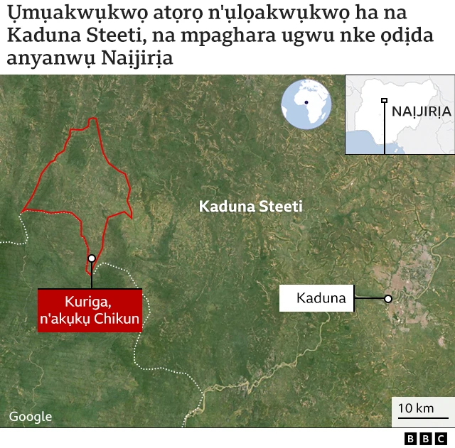 Maapụ gosiri ebe a tọọrọ ụmụakwụkwọ na Kuriga