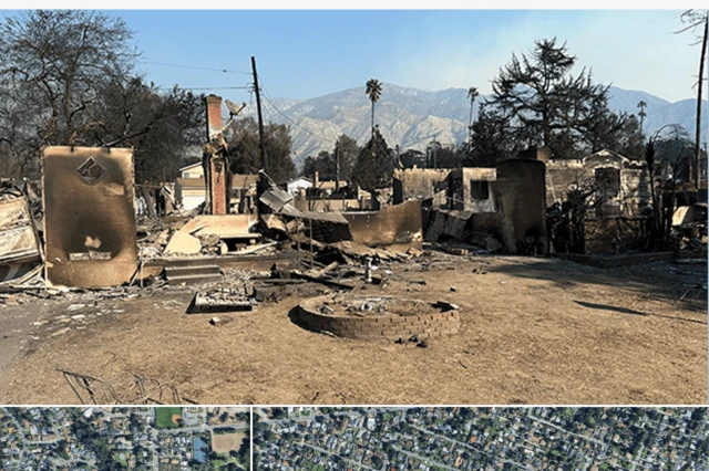 Hoton BBC mai nuni da yadda gobarar ta yi ɓarna