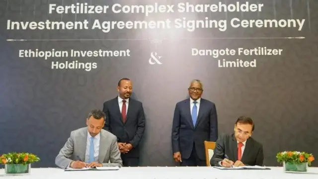 Heshiiska saxiixa shirkada bacraminta ee Dangote Group iyo dowlada Itoobiya