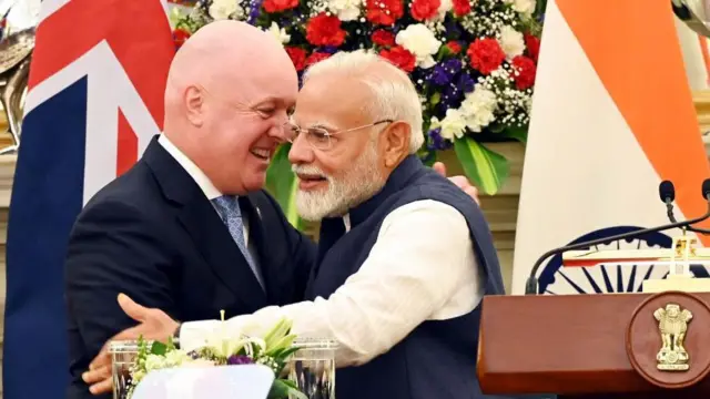 ਭਾਰਤ ਦੇ ਪ੍ਰਧਾਨ ਮੰਤਰੀ ਨਰਿੰਦਰ ਮੋਦੀ ਅਤੇ ਨਿਊਜ਼ੀਲੈਂਡ ਦੇ ਪ੍ਰਧਾਨ ਮੰਤਰੀ ਕ੍ਰਿਸਟੋਫਰ ਲਕਸਨ