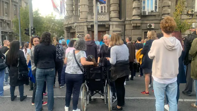 sa protesta ispred Vlade Srbije u oktobru 2025.