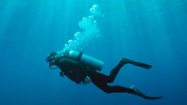 A diver underwater