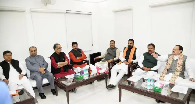 बीजेपी अध्यक्ष जेपी नड्डा के साथ बिहार बीजेपी के नेता