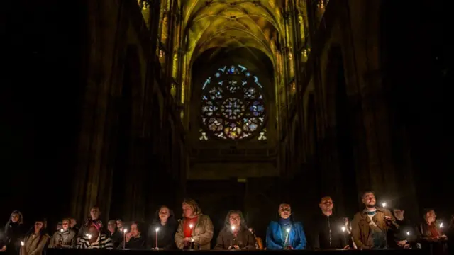 Back in Europe, Easter services were held at Prague Castle to commemorate the life of Jesus Christ