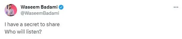 ویسم بادامی کا ہیک کیا گیا اکاؤنٹ