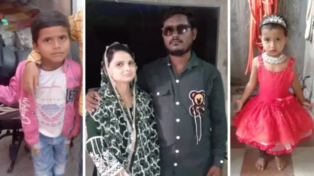 अपघातात मृत पावलेल्या इकरा यांचे पती सादीक आणि या जोडप्याची मुले नादिया आणि अहद.