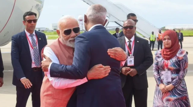 ਭਾਰਤ ਦੇ ਪ੍ਰਧਾਨ ਮੰਤਰੀ ਨਰਿੰਦਰ ਮੋਦੀ ਅਤੇ ਮਾਲਦੀਵ ਦੇ ਰਾਸ਼ਟਰਪਤੀ ਮੁਹੰਮਦ ਮੁਈਜ਼ੂ