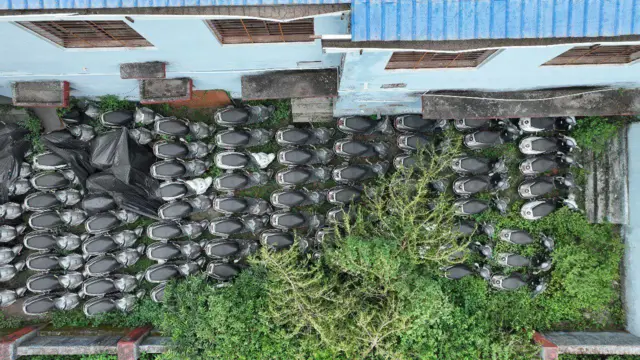 खुले आसमान के नीचे खड़ी स्कूटी