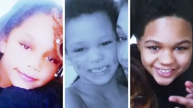 Montagem de fotos de três crianças