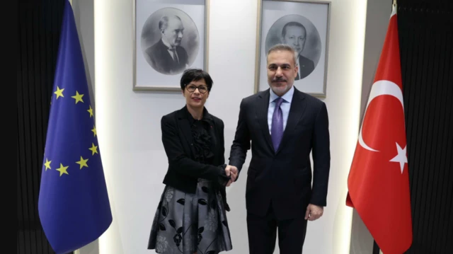 Avrupa Komisyonu'nun genişlemeden sorumlu üyesi Marta Kos ve Dışişleri Bakanı Hakan Fidan