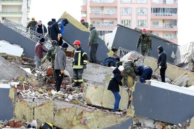 Collapsed Ezgi building