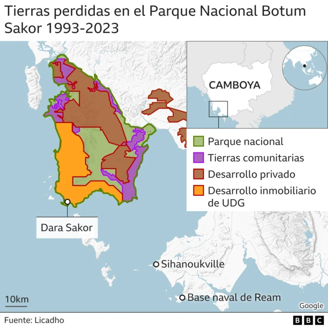 Zona de Camboya afectada