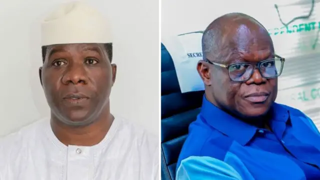 Collage images of Nigeria senators Opeyemi Bamidele and Ajibola Bashiru