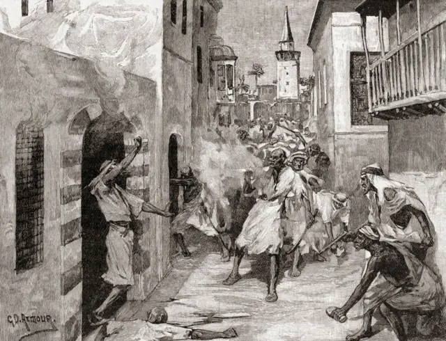 Una ilustración de la masacre de maronitas de 1860