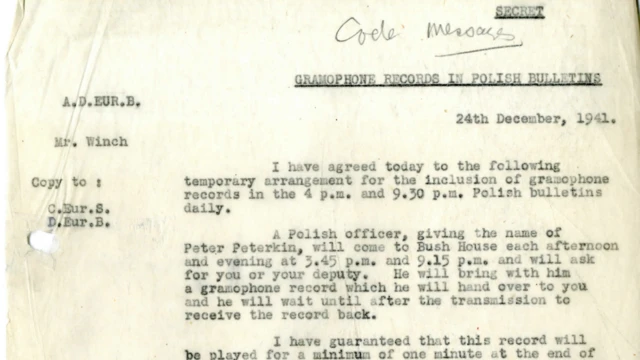 Notatka BBC World Service z 1941 r.