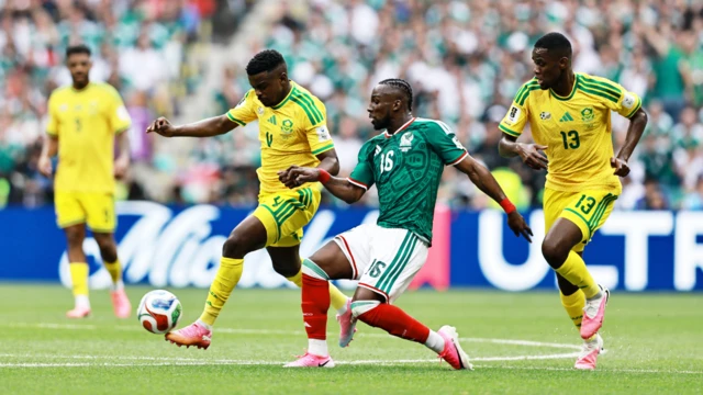 A tense world cup opener between host Mexico v South Africa