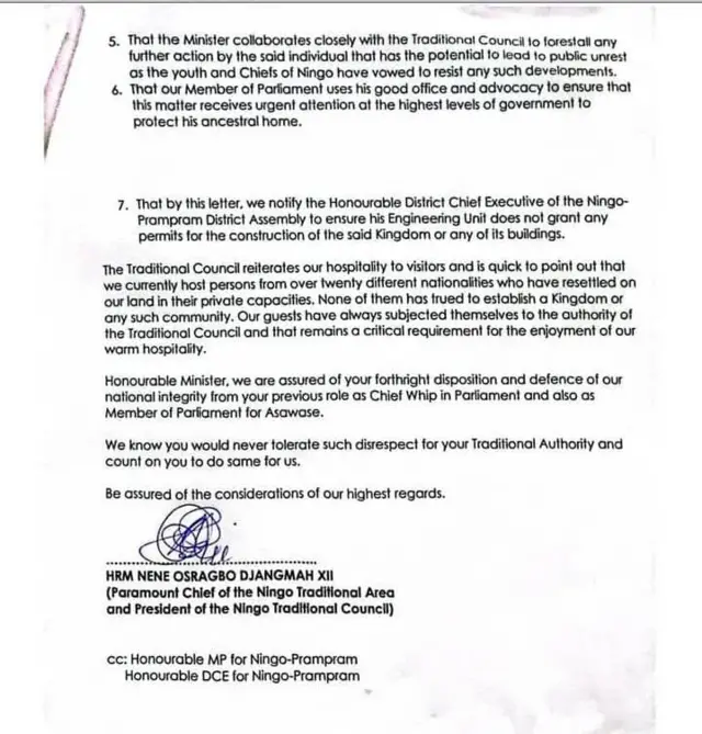 Akwụkwọ onyeisisoche Ningo wepụtara ka ha nd ndi otu ya nwechara nzuko