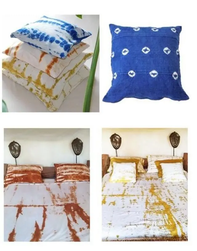 Des housses et des draps teints