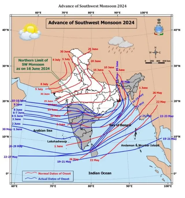 ભારતમાં ચોમાસાની સ્થિતિ