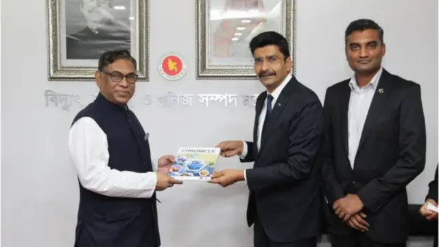 बाङ्ग्लादेशले नेपालसँग निजी क्षेत्रमार्फत् विद्युत खरिद् सम्झौता गर्दाको तस्बिर