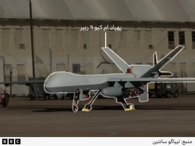 پهپاد آمریکایی ریپر که تیاگو سانتین در پورتوریکو از آن فیلم گرفته است