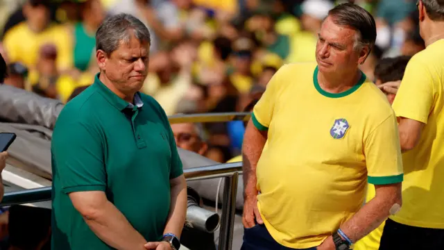 Tarcísio de Freitas e Jair Bolsonaro em manifestação do 7 de setembro 