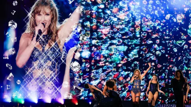 Taylor Swift durante o primeiro showsportingbetbrasilsua turnê no Brasil, no Rio