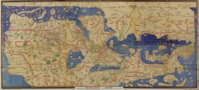 Map of the book The Journey of a Man in the Horizon, drawn by Idrisi for Roger II, King of Sicily, in 1154
