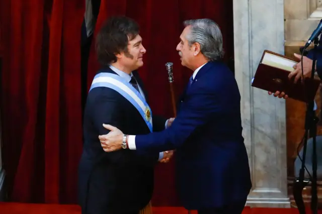 Javier Milei y Alberto Fernández.