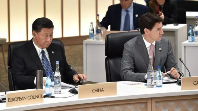 शी जिनपिंग आणि जस्टिन ट्रुडो