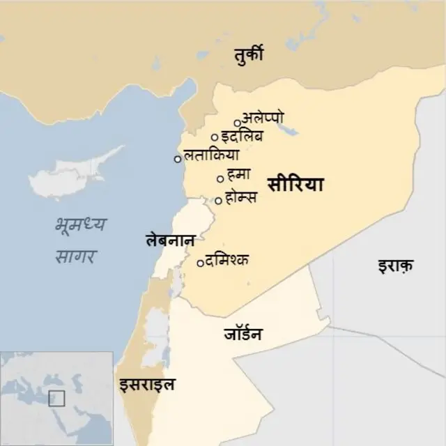सीरिया का मानचित्र
