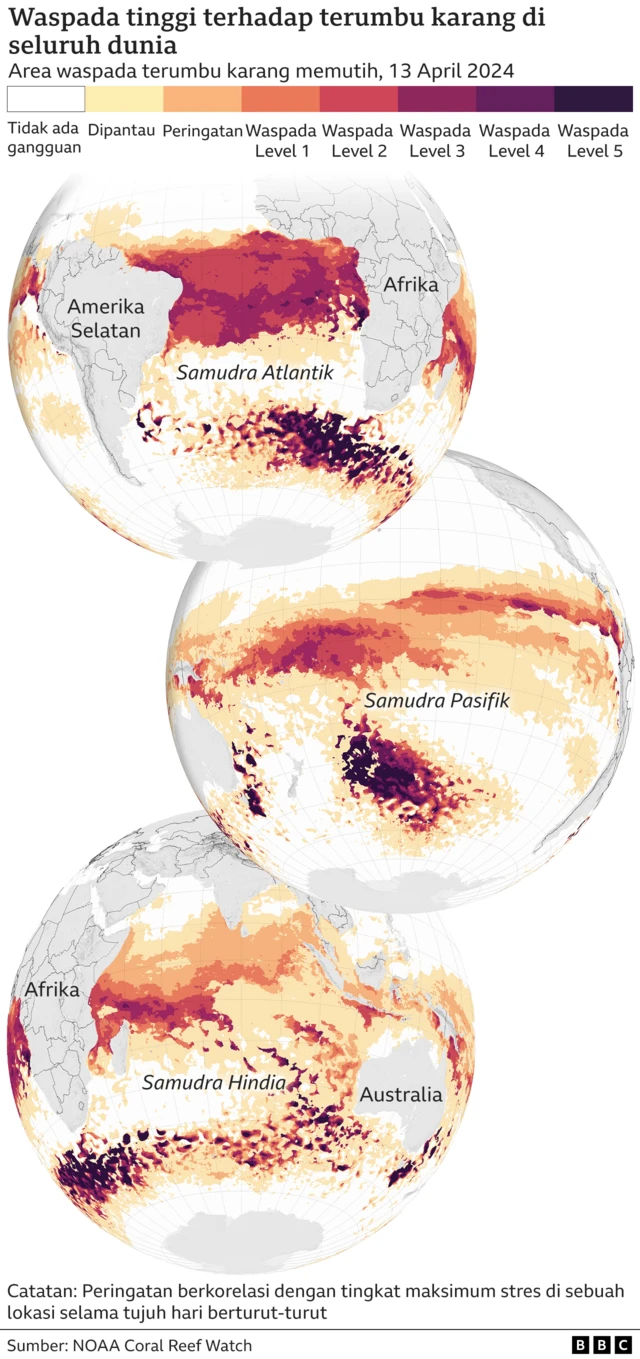 Grafis pemanasan laut global