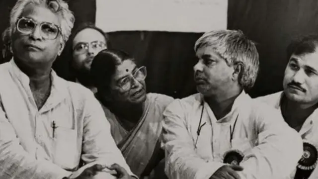 ब्रज बिहारी प्रसाद, लालू प्रसाद यादव, जॉर्ज फर्नांडीस (दाएं से बाएं)