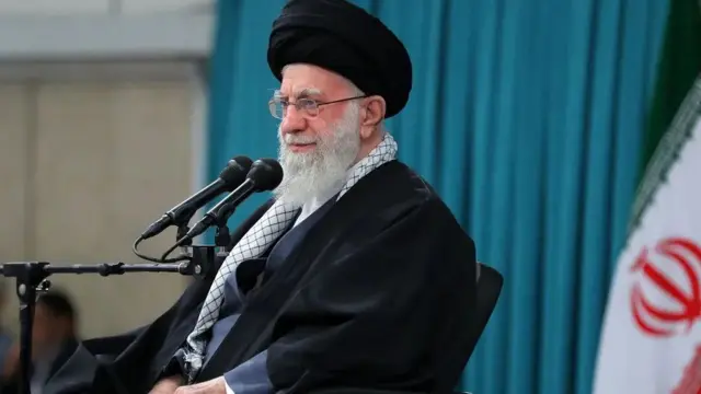 Iran's Supreme Leader, Ayatollah Ali Khamenei, at meeting in Tehran, Iran (18 February 2024)