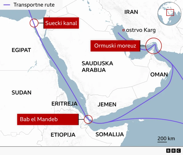 mapa perijskog zalivam bab el-mandab, suecki kanal, ormuski moreuz
