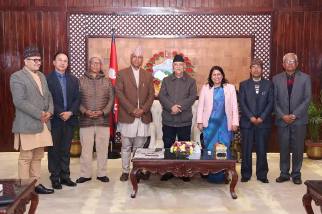 केशरजंग बराल, खड्ग केसी रकेदार रिजाल केपी ओली र विद्या भट्टराईसँग