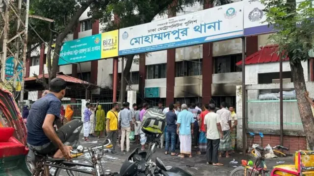 ২০২৪ সালের ছয়ই অগাস্টে তোলা ঢাকার মোহাম্মদপুর থানার ছবি