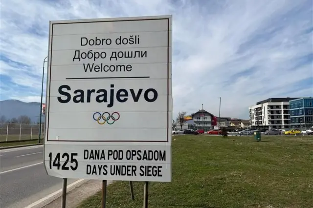 Tabla na ulasku u Sarajevo