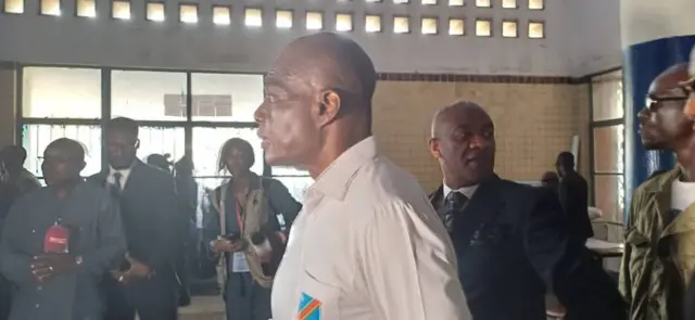 Martin Fayulu dans son bureau de vote