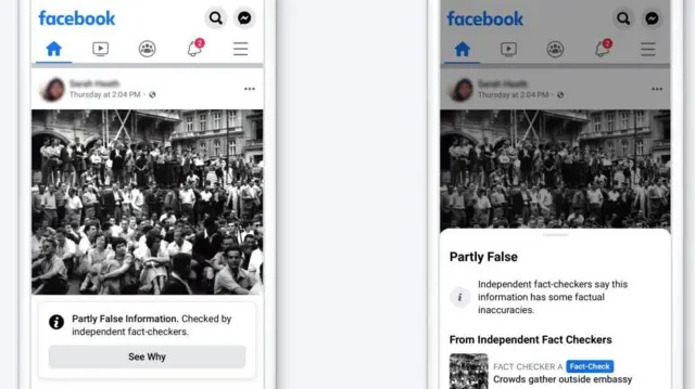 screens show false information on facebook