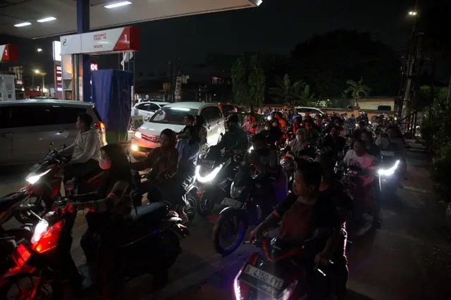 Stasiun Pengisian Bahan Bakar Umum (SPBU) di Bekasi, Jawa Barat, pada 31 Maret 2026.