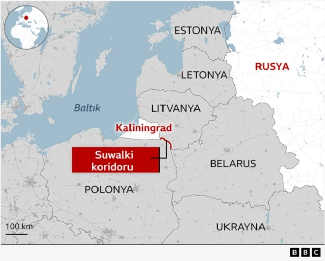 Suwalki Koridoru haritası