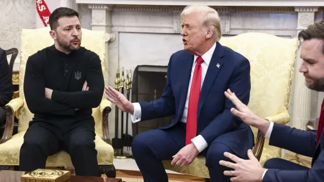 Ukrainian President Zelensky, US President Trump and Vice President Vance met at the White House in February, resulting in tensions on both sides.