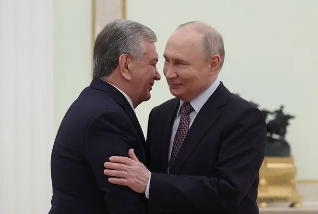Россия президенти Путин ва Ўзбекистон раҳбари Мирзиёев май ойидаги учрашув вақтида. 