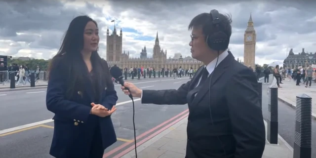 C﻿ô Phạm Thu Trà với nhà báo Nguyễn Hoàng của BBC News Tiếng Việt