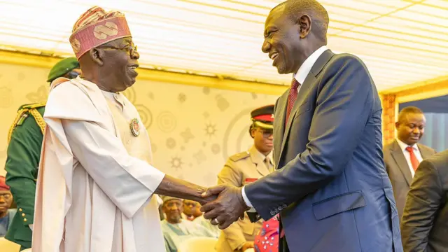 Nigeria president Bola Tinubu and Kenyan president,William Samoei Ruto